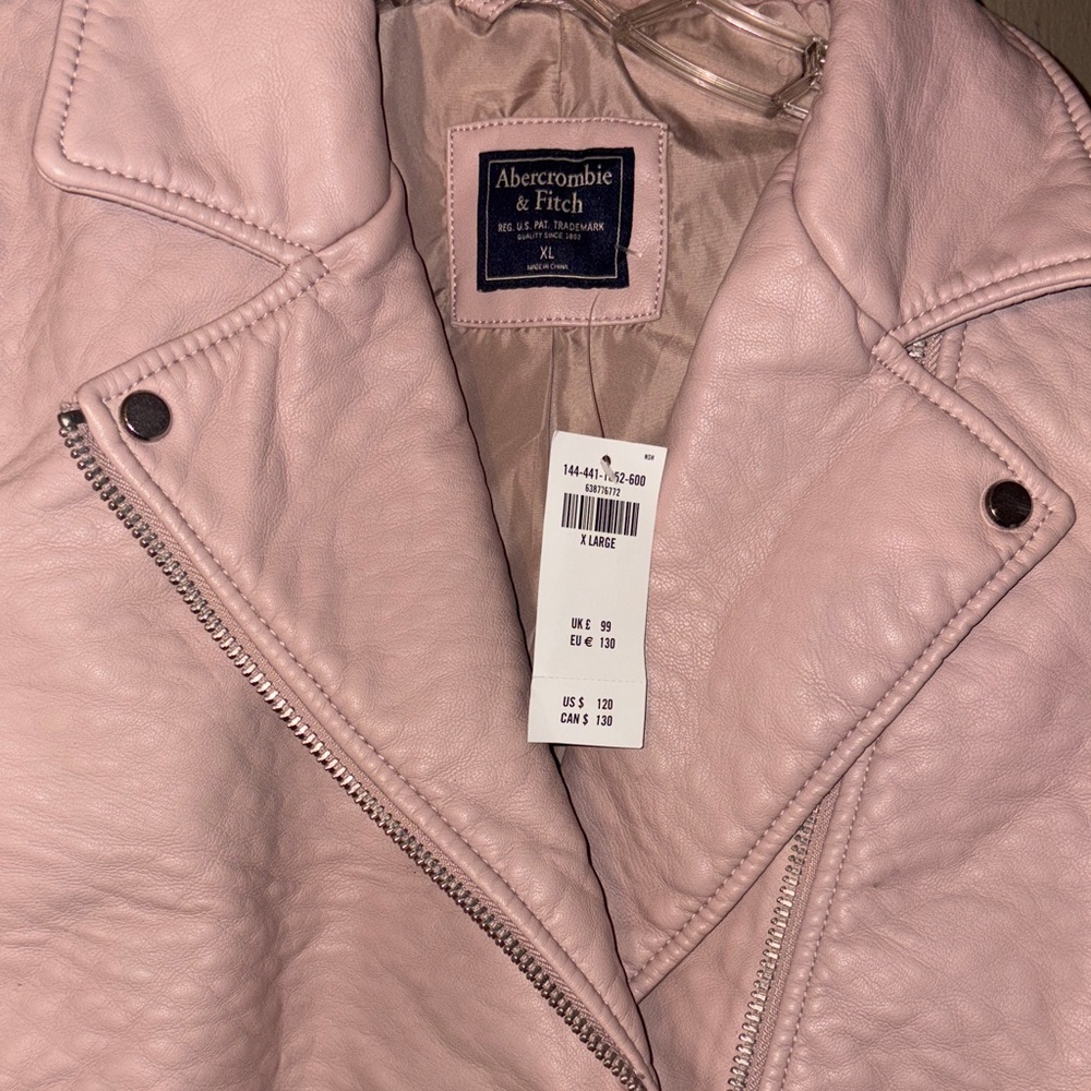 Abercrombie & Fitch Light Pink Leather Jacket